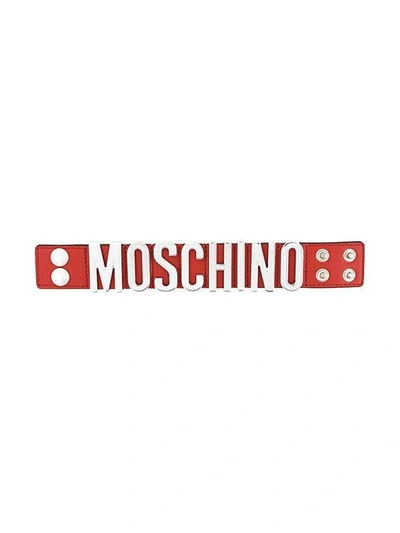 Shop Moschino Logo Plaque Bracelet