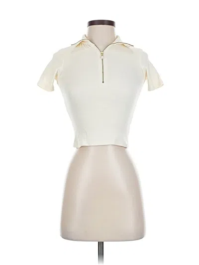 Pre-owned Donni Short Sleeve Turtleneck In White