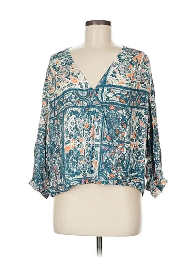 Pre-owned Maeve 3/4 Sleeve Blouse In Blue