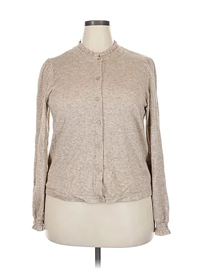 Pre-owned Gibson Look Long Sleeve Blouse In Brown