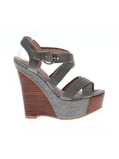 Pre-owned Newport News Wedges In Gray