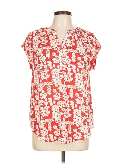Pre-owned Fun2fun Short Sleeve Blouse In Red