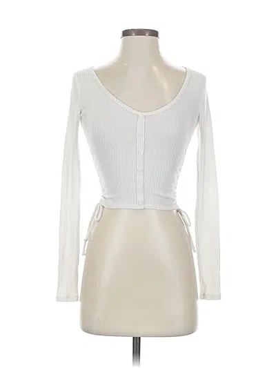 Pre-owned Hollister Long Sleeve Top Ivory Sweetheart Neckline Tops In White