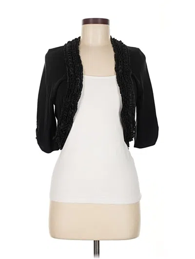 Pre-owned White House Black Market Silk Cardigan Sweater In Black