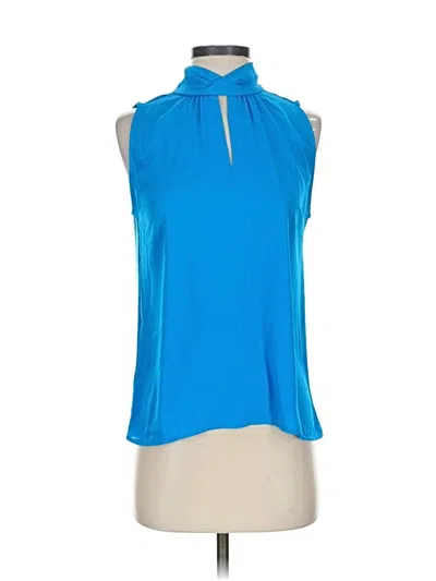 Pre-owned Ann Taylor Sleeveless Blouse In Blue