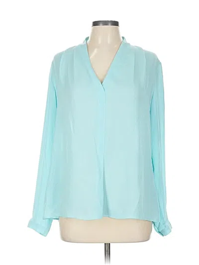 Pre-owned Rose + Olive Long Sleeve Blouse In Blue