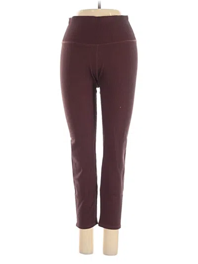 Pre-owned Good American Active Pants In Burgundy