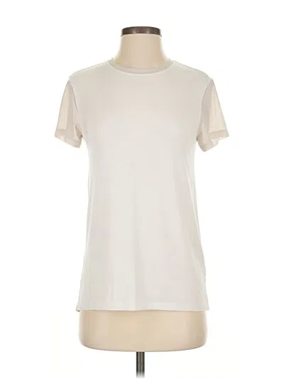 Pre-owned Athleta Short Sleeve Top Ivory Crew Neck Tops In White