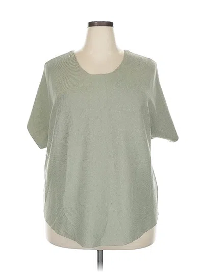 Pre-owned M Magaschoni Short Sleeve Top Green Crew Neck Tops