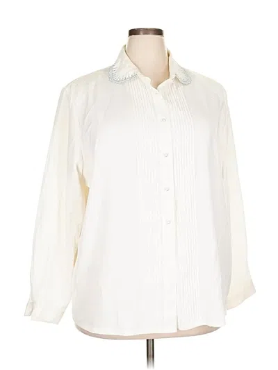 Pre-owned Koret Long Sleeve Blouse In White
