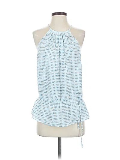Pre-owned Joie Sleeveless Silk Top Blue Halter Neckline Tops