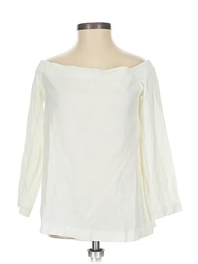 Pre-owned Club Monaco 3/4 Sleeve Blouse In White