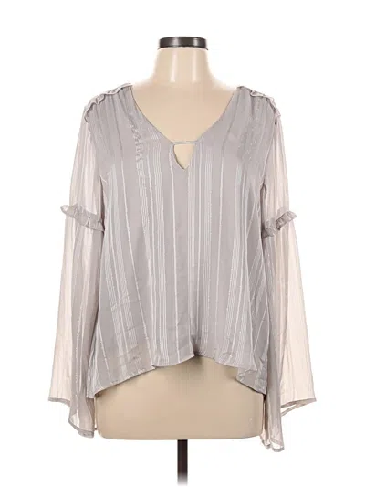 Pre-owned Lush 3/4 Sleeve Blouse In Silver