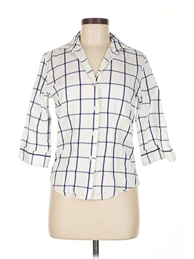 Pre-owned Assorted Brands 3/4 Sleeve Button Down Shirt In White