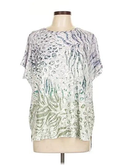 Pre-owned Weekends By Chico's Short Sleeve T-shirt In Silver