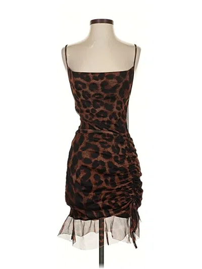 Pre-owned Prettylittlething Cocktail Dress In Brown
