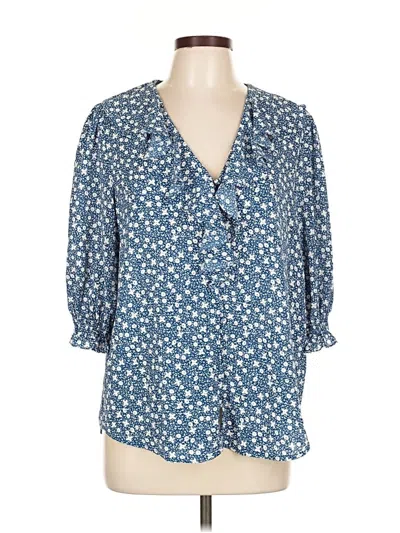 Pre-owned Polo Ralph Lauren 3/4 Sleeve Blouse In Blue