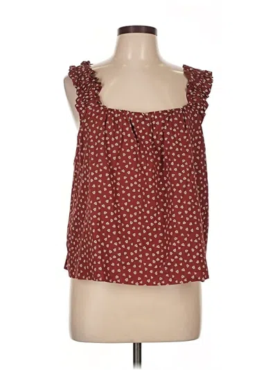 Pre-owned On 34th Sleeveless Blouse In Burgundy