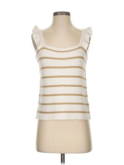 Pre-owned Ann Taylor Loft Sweater Vest In White