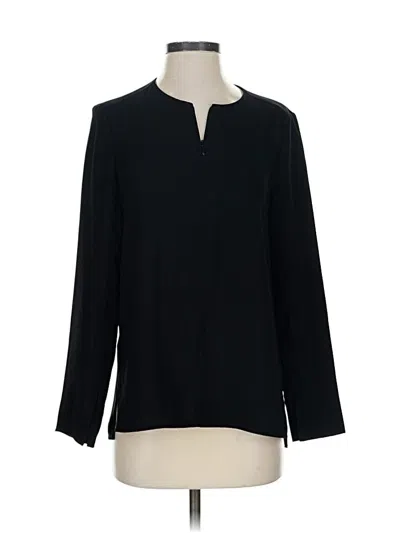 Pre-owned Club Monaco Long Sleeve Blouse In Black