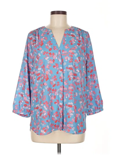 Pre-owned Nydj 3/4 Sleeve Blouse In Blue