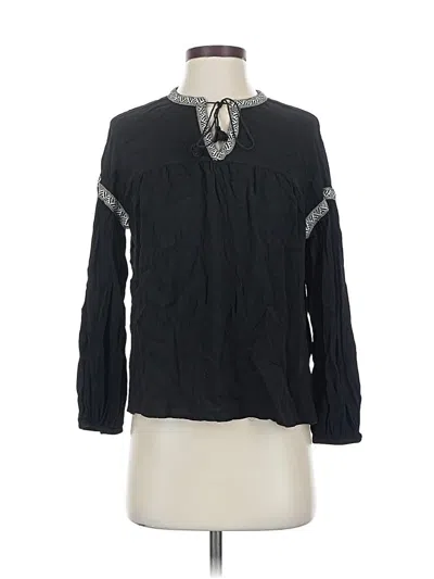 Pre-owned Madewell 3/4 Sleeve Blouse In Black