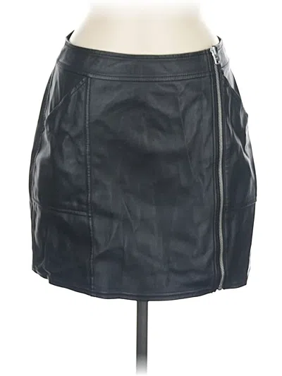 Pre-owned Express Faux Leather Skirt In Black