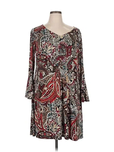 Pre-owned Connected Apparel Casual Dress In Burgundy