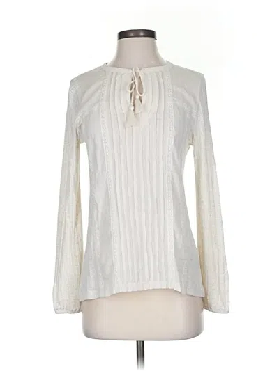 Pre-owned Lucky Brand Long Sleeve Blouse In White