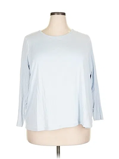 Pre-owned Lands' End 3/4 Sleeve T-shirt In Blue