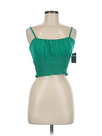 Hollister Sleeveless Top Green Strapless Neckline Tops In Green