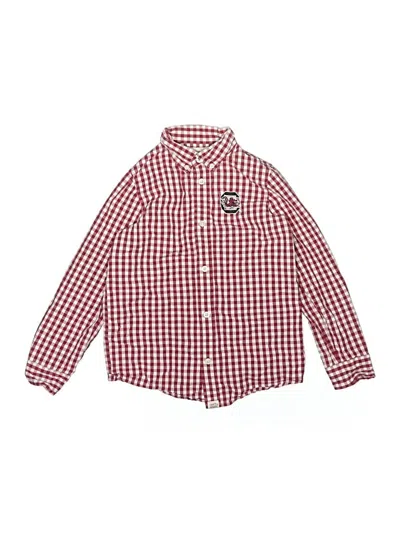 Pre-owned Garb Kids' Long Sleeve Button Down Shirt In Red