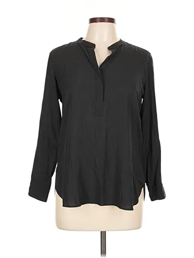 Pre-owned Uniqlo Long Sleeve Blouse In Black