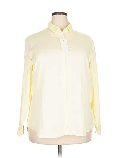 Pre-owned Uniqlo Long Sleeve Blouse In White