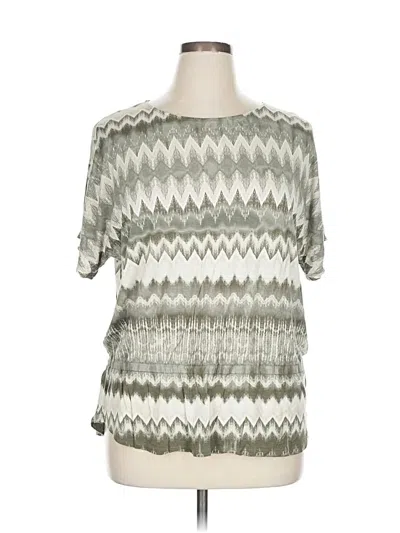 Pre-owned Chico's Short Sleeve Blouse In Silver