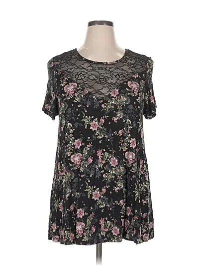 Pre-owned Torrid Short Sleeve Top Black Scoop Neck Tops