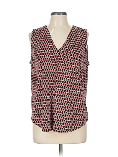 Pre-owned Ann Taylor Sleeveless Blouse In Burgundy