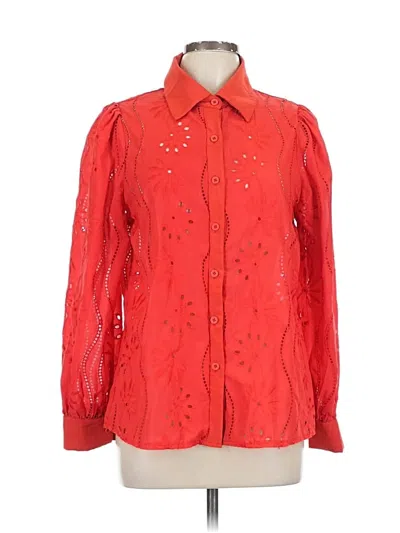 Pre-owned Unbranded Long Sleeve Blouse In Red