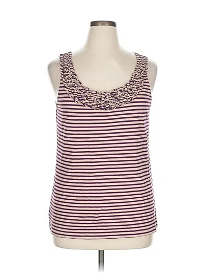 Pre-owned Ann Taylor Loft Tank Top Pink Ruffles Neckline Tops