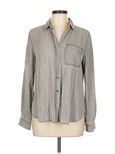 Pre-owned For The Republic Long Sleeve Button Down Shirt In Gray