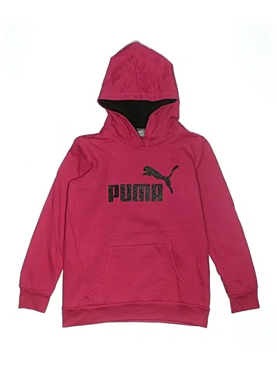 Pre-owned Puma Kids' Pullover Hoodie In Burgundy