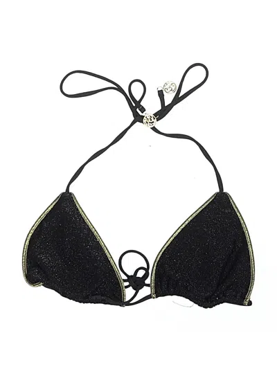 Pre-owned Beach Bunny Swimsuit Top Black Tweed Pattern Swimwear