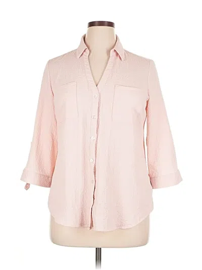 Pre-owned Bcx 3/4 Sleeve Button Down Shirt In Pink