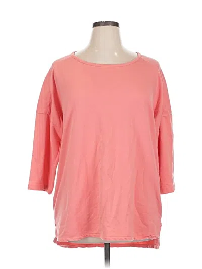 Pre-owned Weekends By Chico's 3/4 Sleeve T-shirt In Pink