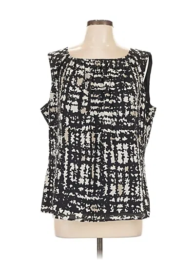 Pre-owned St John Sleeveless Silk Top Black Square Neckline Tops