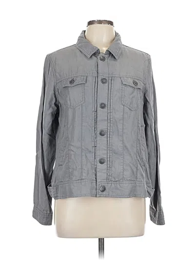 Pre-owned Tahari Denim Jacket In Gray