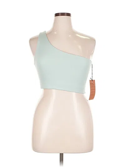 Girlfriend Collective Sleeveless Top Blue One Shoulder Neckline Tops In Green
