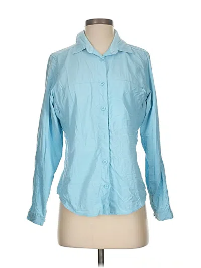 Pre-owned Rei Long Sleeve Button Down Shirt In Blue
