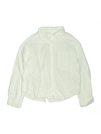 Pre-owned Zara Kids' Long Sleeve Button Down Shirt In White