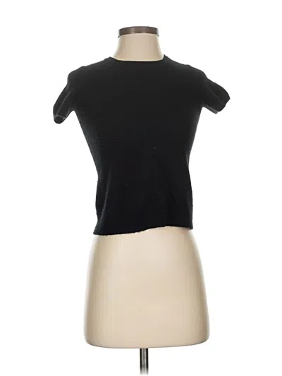 Pre-owned Charter Club Short Sleeve Top Black Keyhole Neckline Tops